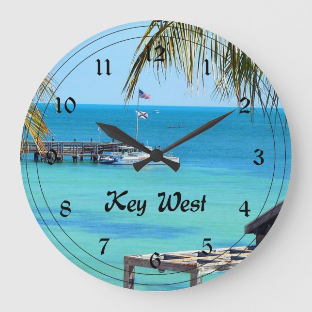 Beautiful Key West Large Clock (Front)