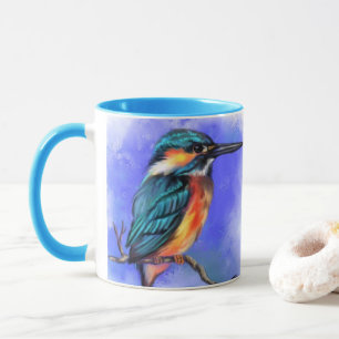 Beautiful Kingfisher Bird - Migned Watercolor Art Mug