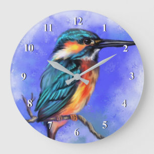 Beautiful Kingfisher Bird Painting Clock