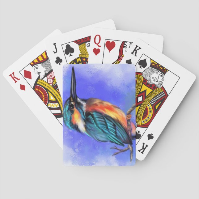 Beautiful Kingfisher Bird Playing Cards (Back)