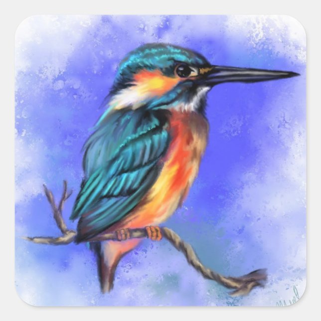 Beautiful Kingfisher Bird Sticker Gift (Front)