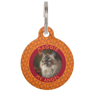 Beautiful Kitten Owner Gift Ethnic Pattern Pet Tag