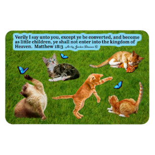 Beautiful Kitten Scripture Magnet Matthew 18:3