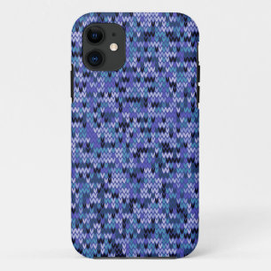 Beautiful , knitting pattern , knitted , blue and  iPhone 11 case