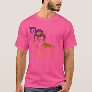 Beautiful Krishna Playing Flute Tshirt Vintage Eff