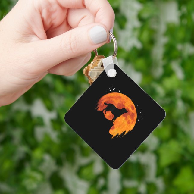 Beautiful Labrador Dog Silhouette Moon Cool Labrad Key Ring (Hand)
