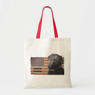 Beautiful Labrador Retriever American Flag Tote Bag