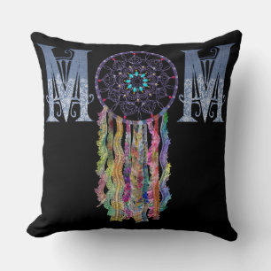 Beautiful Lace and Painted Denim MOM Dreamcatcher Cushion