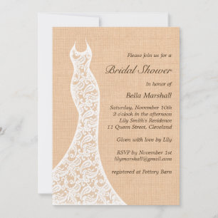 Beautiful Lace Bridal Shower Invitation