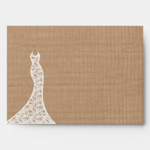 Beautiful Lace & Burlap Bridal Shower Envelope
