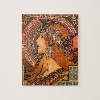 Beautiful ladies profile - Mucha Jigsaw Puzzle
