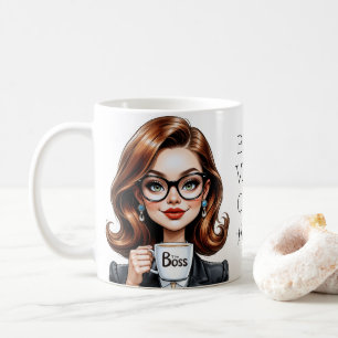 Beautiful Lady Boss Wearing Glasses Coffee Mug