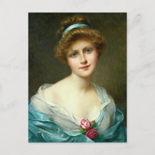 Beautiful Lady Green Dress_GC - Postcard