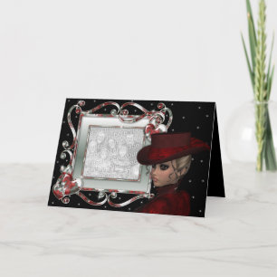 Beautiful Lady - Holiday Template Greeting Card