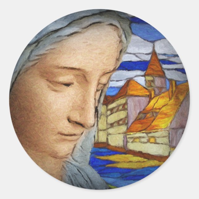 Beautiful Lady, Named Marie Classic Round Sticker (Front)