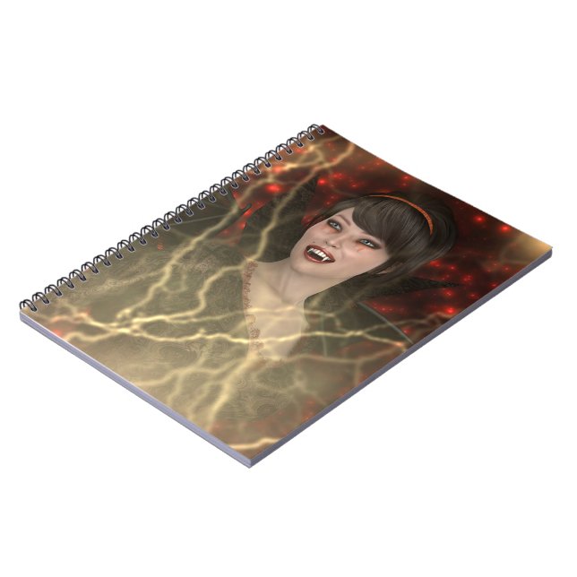 Beautiful Lady Vamp Perfect Halloween Witch Style Notebook (Left Side)