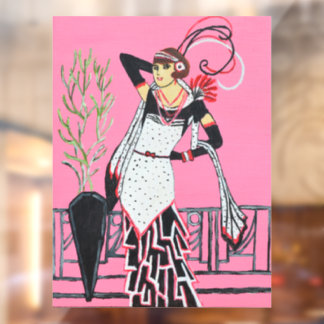 Beautiful lady Window Cling