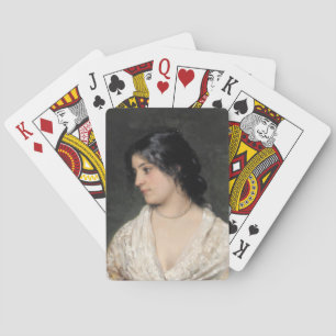 Beautiful Lady with a Pearl Necklace Playing Cards