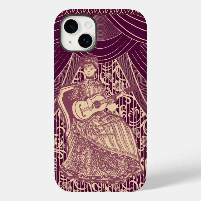 Beautiful lady with guitar Case-Mate iPhone case (Back)