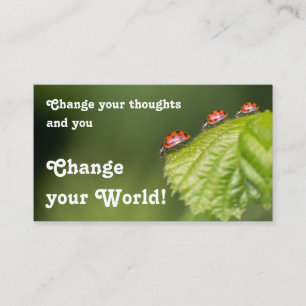 Beautiful ladybugs with motivational quote business card