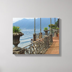 Beautiful Lake Como Italy Garden Terrace Canvas Print