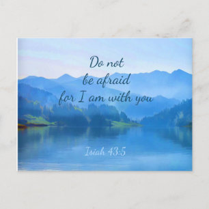 Beautiful Lake Isaiah 43:5 Inspirational Bible  Cl Postcard