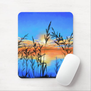 Beautiful Lake Sunset - Mirror - Original Painting Mouse Mat