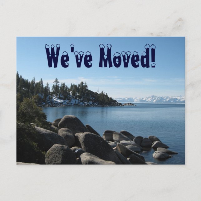 Beautiful Lake Tahoe, Change of Address Announcement Postcard (Front)