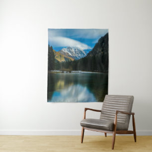 Beautiful lake with mountains in Zgornje Jezersko Tapestry