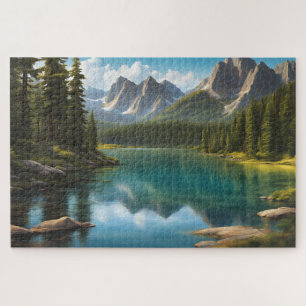 Beautiful Lake with Reflections Jigsaw Puzzle