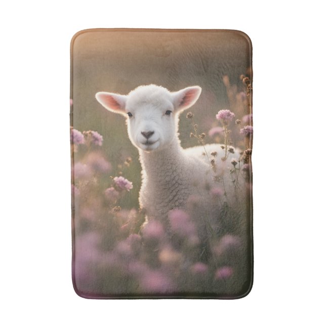 Beautiful Lamb Bath Mat (Front Vertical)