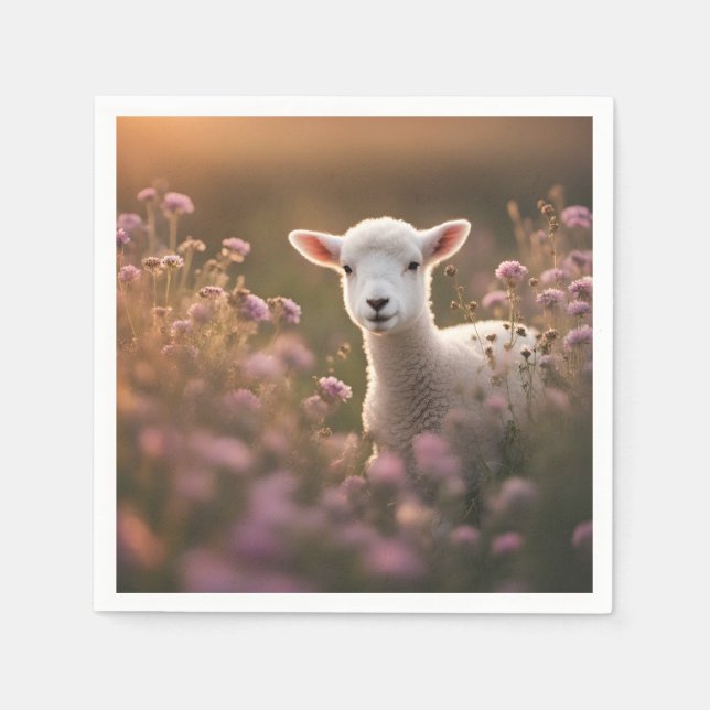 Beautiful Lamb Napkin (Front)