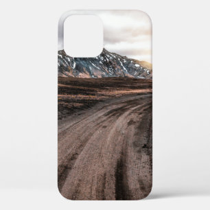Beautiful Landmanalaugar gravel dust road way on h iPhone 12 Case