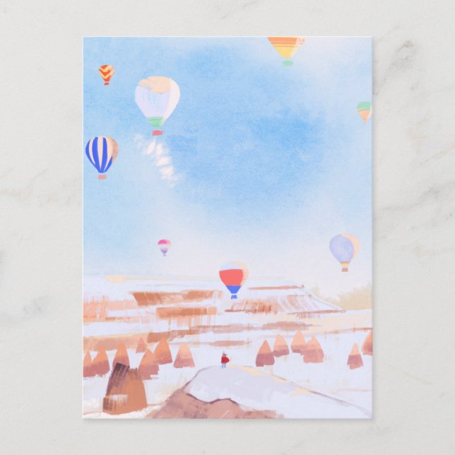 Beautiful landscape Cappadocia hot air balloon  Postcard (Front)