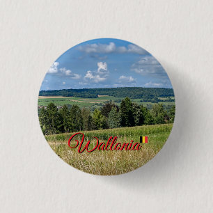 Beautiful landscape in Wallonia, travel 3 Cm Round Badge