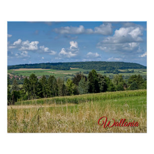 Beautiful landscape in Wallonia, travel Poster