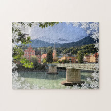 Beautiful Landscape Photo Snowflake Overlay Puzzle