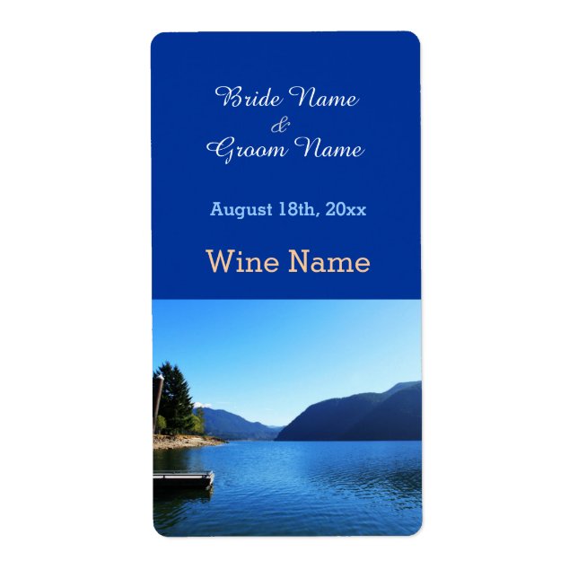 beautiful landscape photography wedding wine label (Front)