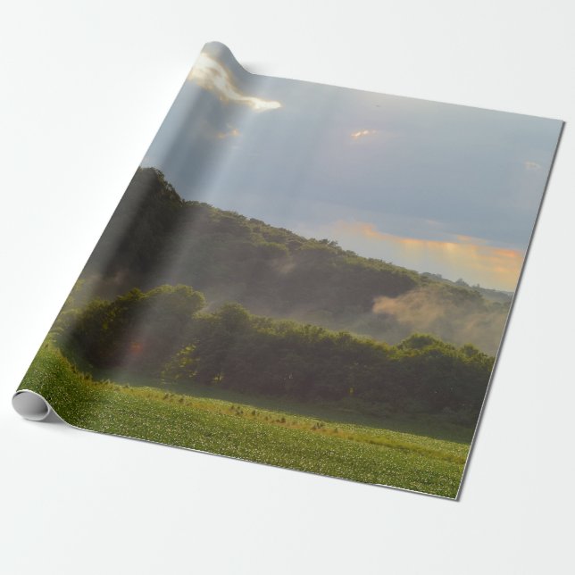 Beautiful landscape view of mountain and forest wrapping paper (Unrolled)
