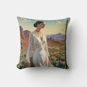 Beautiful Landscape with a Woman Spiritual Art Cushion