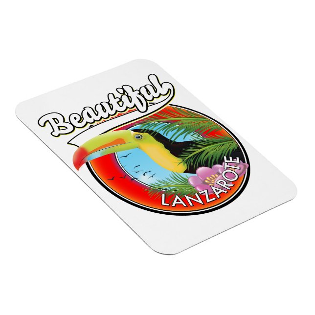 Beautiful Lanzarote travel patch. Magnet (Right Side)