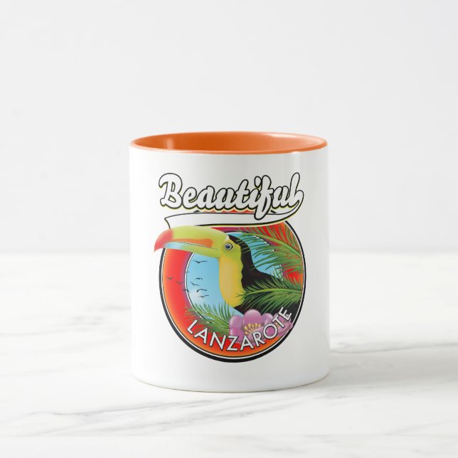 Beautiful Lanzarote travel patch. Mug (Center)