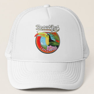 Beautiful Lanzarote travel patch. Trucker Hat