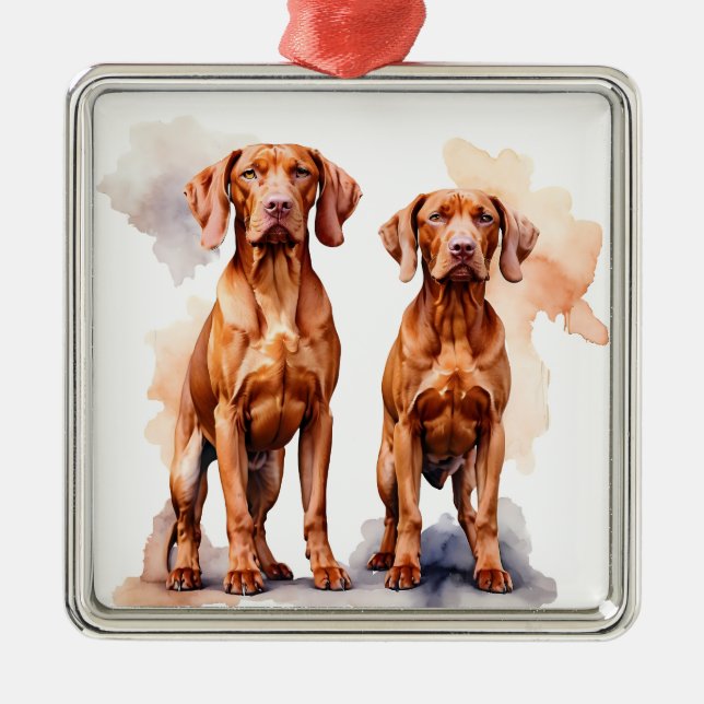 BEAUTIFUL LARGE RED VIZSLA DOG METAL TREE DECORATION (Front)