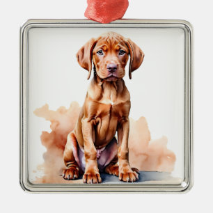 BEAUTIFUL LARGE RED VIZSLA DOG METAL TREE DECORATION