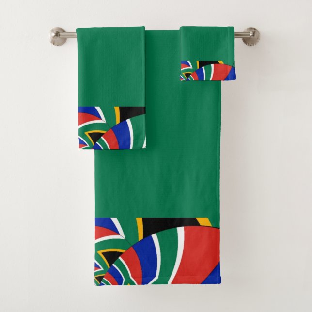Beautiful Latest South Africa National Flag Colour Bath Towel Set (Insitu)
