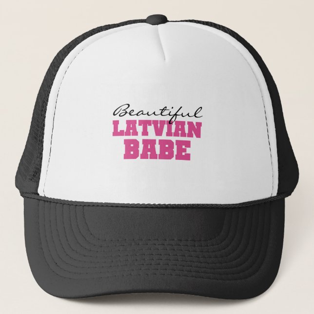 Beautiful Latvian Babe Trucker Hat (Front)