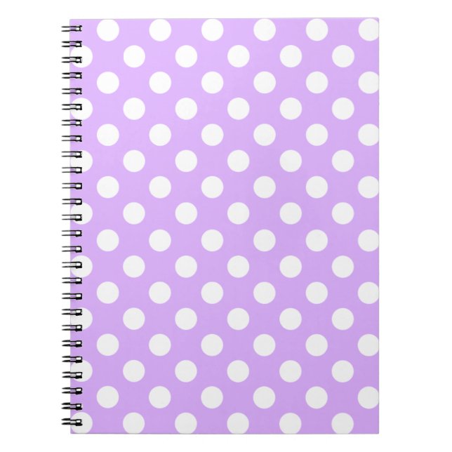 Beautiful Lavender And Big White Dots Notebook (Front)