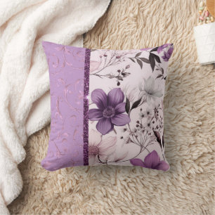 Beautiful lavender and pink floral cushion