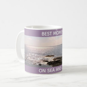 Beautiful Lavender Best Mum Ever Photo of Ocean Coffee Mug